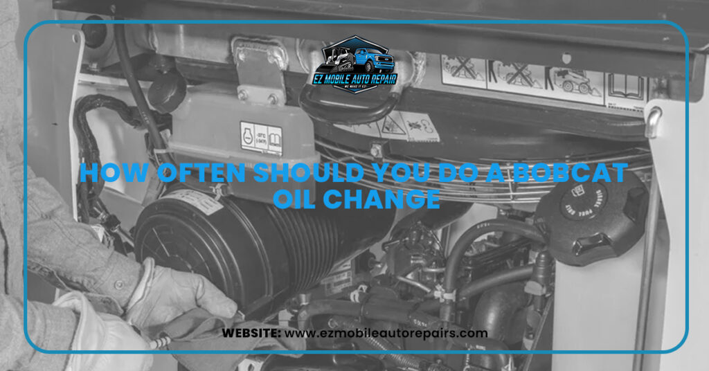 A man change oil from the engine with the equipement